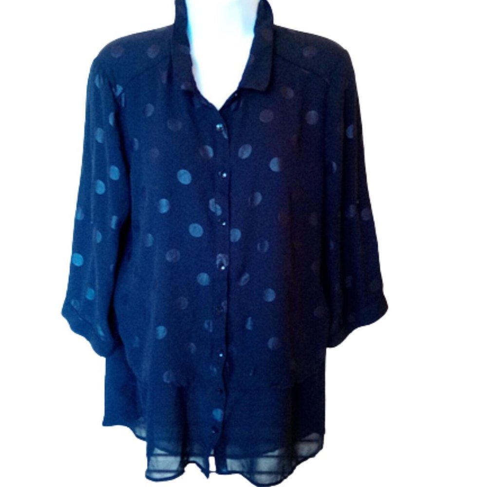 Black Semi Transparent Blouse Size Large